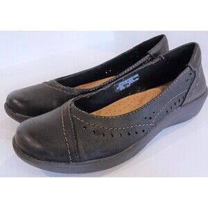 Earth Origins black leather ballet flats, "Lexi" 6 M